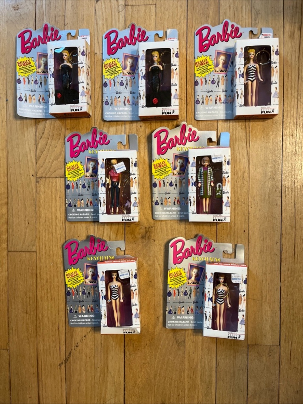 Vintage 1995 NIB (7) assorted Barbie Keychains $18 each